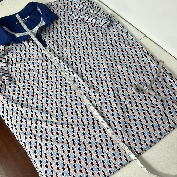 Mizzen+Main Sz XL Versa Polo Blue Tile Print EUC - Picture 7 of 11
